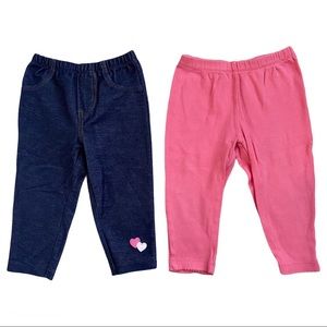 Carter’s baby girls leggings, 12m, bundle of 2 pairs